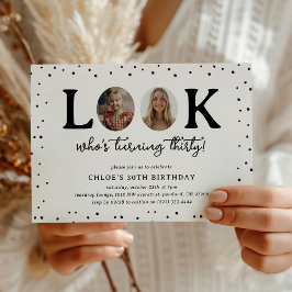 Invitación Diviértete con 'Quién Cumple 30' 2 x foto Cumpleañ
