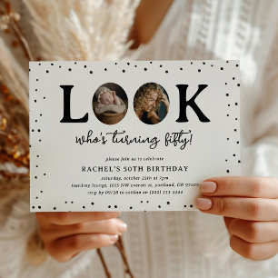 Invitación Diviértete con Quién Cumple 50' 2 x foto Cumpleaño