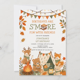 Invitación Diviértete con S’more Campamento de Bosque Cumplea