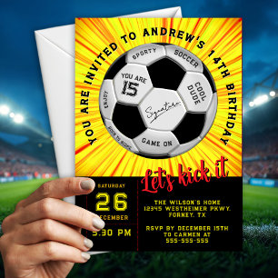 Invitación Diviértete con Texto Personalizado Amarillo en la 