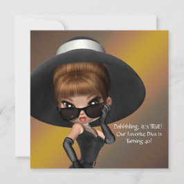 Invitación Diviértete Cumpleaños 40 de Mujer Diva Favorita Fi