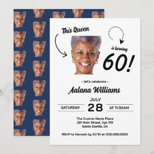 Invitación Diviértete Cumpleaños 60 de Mujer con Foto Persona