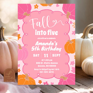 Invitación Diviértete Cumpleaños Colorido Calabaza Otoño para