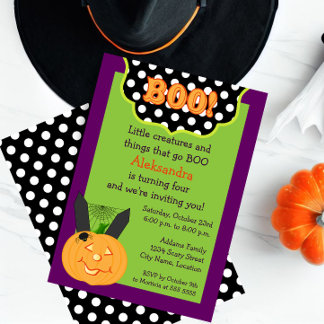 Invitación Diviértete Cumpleaños de Halloween para Niños