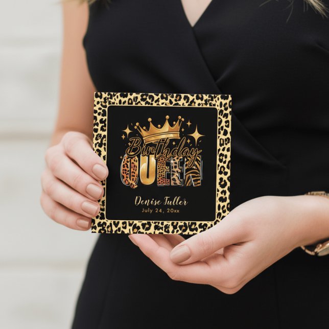 Invitación Diviértete Cumpleaños Leopardo Reina Cuarenta Cump (Subido por el creador)