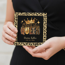 Invitación Diviértete Cumpleaños Leopardo Reina Treinta Cumpl