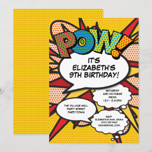 Invitación Diviértete en cumpleaños moderno cómic cualquier e