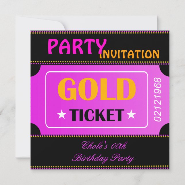 Invitación Diviértete en la fiesta de cumpleaños chicas adole (Anverso)