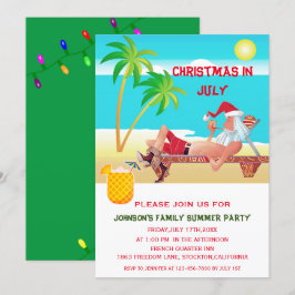 Invitación Diviértete en Navidad en Julio, Fiesta de Verano o