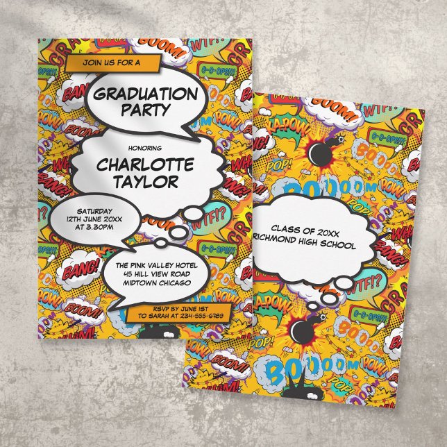 Invitación Diviértete en una fiesta de graduación moderna y t (Subido por el creador)