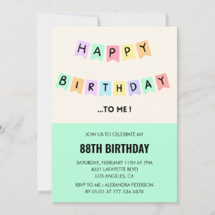 Invitación Diviértete Feliz Cumpleaños Humor 88 cumpleaños