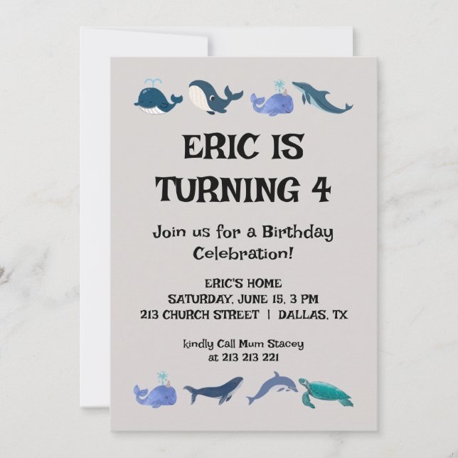 Invitación Diviértete Fiesta de Cumpleaños de Niños  (Anverso)