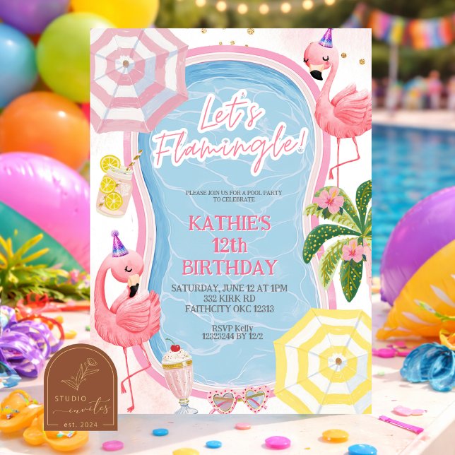 Invitación Diviértete Fiesta de Cumpleaños en la Piscina de F (Subido por el creador)