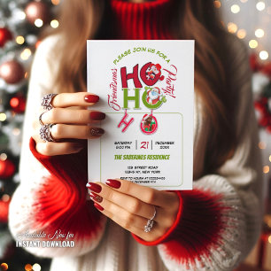 Invitación Diviértete HO HO HO Fiesta Retro de Navidad Friend