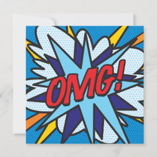 Invitación Diviértete moderno cómic colorido OMG