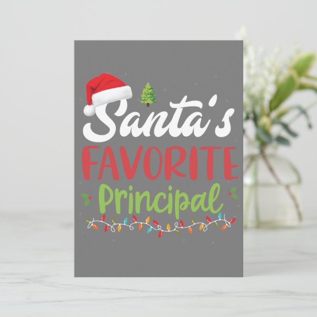 Invitación Diviértete Navidad del Director Favorito de Santa (Anverso de pie)