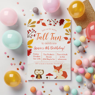 Invitación Diviértete Otoño Encantador Cumpleaños Infantil An