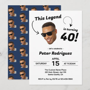 Invitación Diviértete Personaliza Cara Foto Hombres Cumpleaño