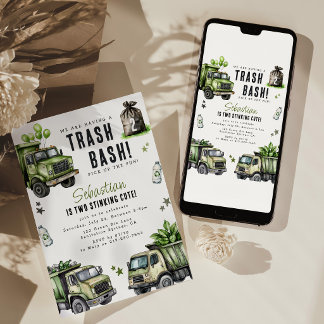 Invitación Diviértete Reciclando Fiesta de Cumpleaños 2do