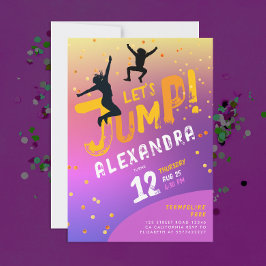 Invitación Diviértete saltando en la moderna trampolín de col