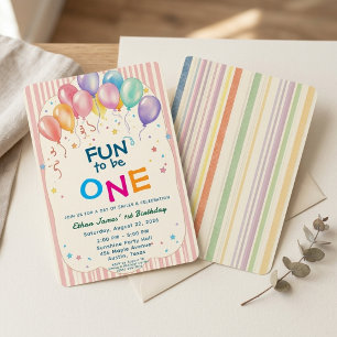 Invitación Diviértete siendo un globo pastel de cumpleaños nú