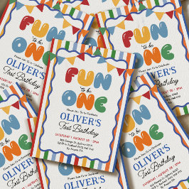 Invitación Diviértete siendo uno: Cumpleaños divertido de niñ