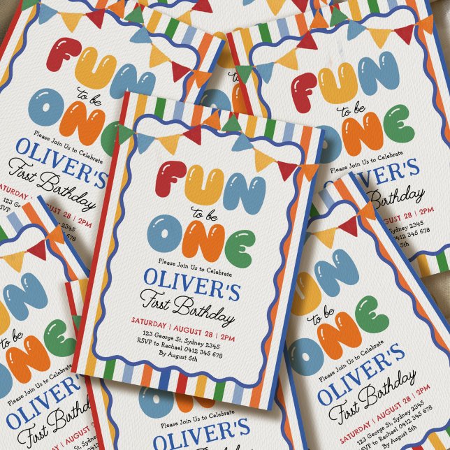 Invitación Diviértete siendo uno: Cumpleaños divertido de niñ (Subido por el creador)