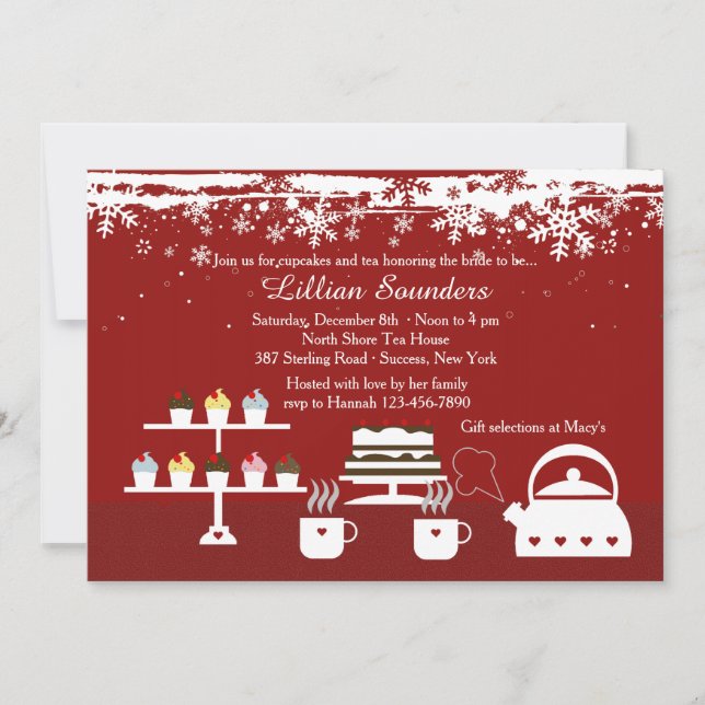 Invitación divina del Invierno-Tema de los postres (Anverso)