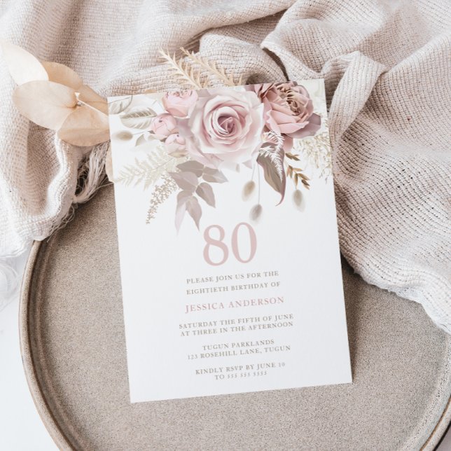 Invitación Divina fiesta de cumpleaños de Rubor Rosa Rosa Ros (Subido por el creador)