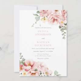 Invitación Divina Rubor & Sage Elegant Wedding