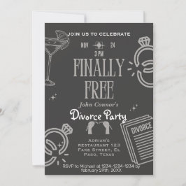 Invitación Divorcio fiesta invita: Finalmente libre, celebrac