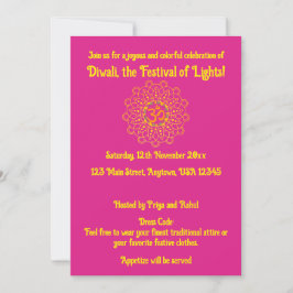 Invitación Diwali feliz rosa - Celebración