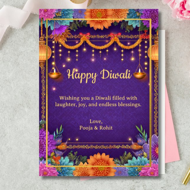 Invitación Diwali Ilustracion claro de luces de Diwali de oro (Subido por el creador)
