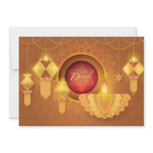 Diwali Papercut Deepa & Lanterns, oro