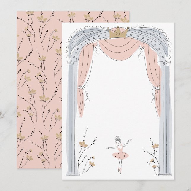 Invitación DIY Blank Ballet Fiesta (Anverso / Reverso)