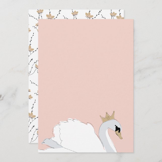 Invitación DIY Blank Swan Princess Fiesta (Anverso / Reverso)