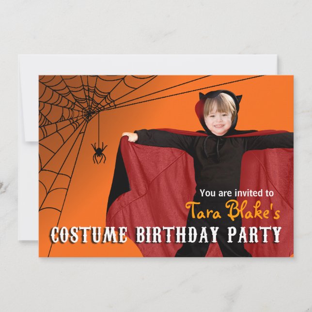 Invitación Diy Kids Halloween Vestido foto Fiesta de cumpleañ (Anverso)