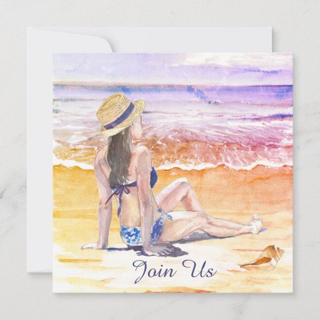 Invitación *~* DIY Tropical Beach AR29 Genérico CUALQUIER EVE (Anverso)