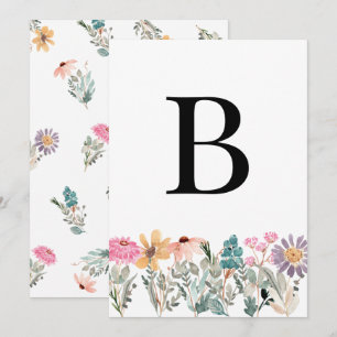 Invitación DIY Wildflower Event Letter Número de letra Banner