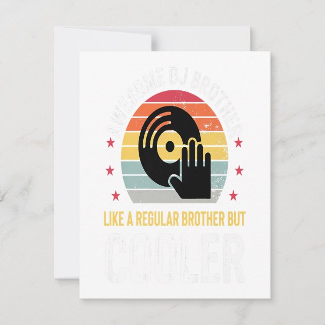 Invitación DJ Player Brother Funny Disk Jockey Boda Regalo (Anverso)
