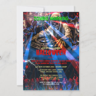 Invitación Dj Zombie Halloween
