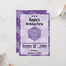 DnD Fiesta de cumpleaños DnD D20 dados