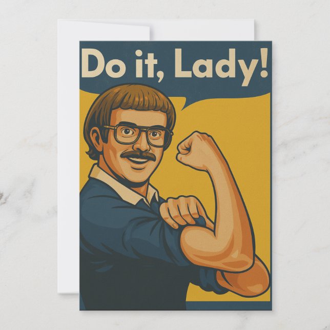 Invitación Do It Lady Meme - Gracioso Diseño De Citas Retro (Anverso)
