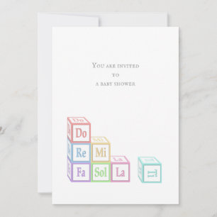 Invitación "Do Re Mi Fa So La Ti", Bloques Musicales De Bebés