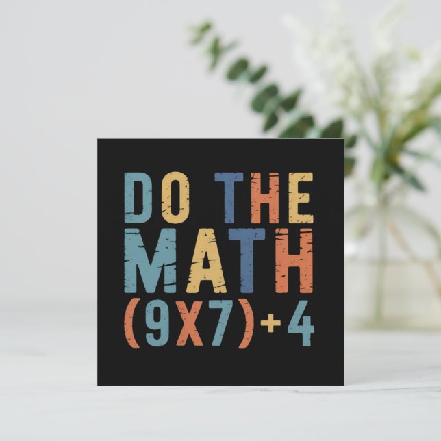 Invitación Do The Math 67 Meme Funny Six Seven Teacher  (Anverso de pie)