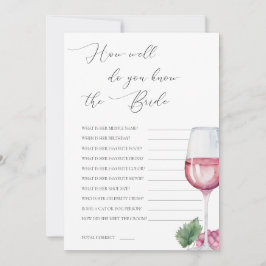 Invitación Do You Know The Bride Vino before Vows Bridal Game
