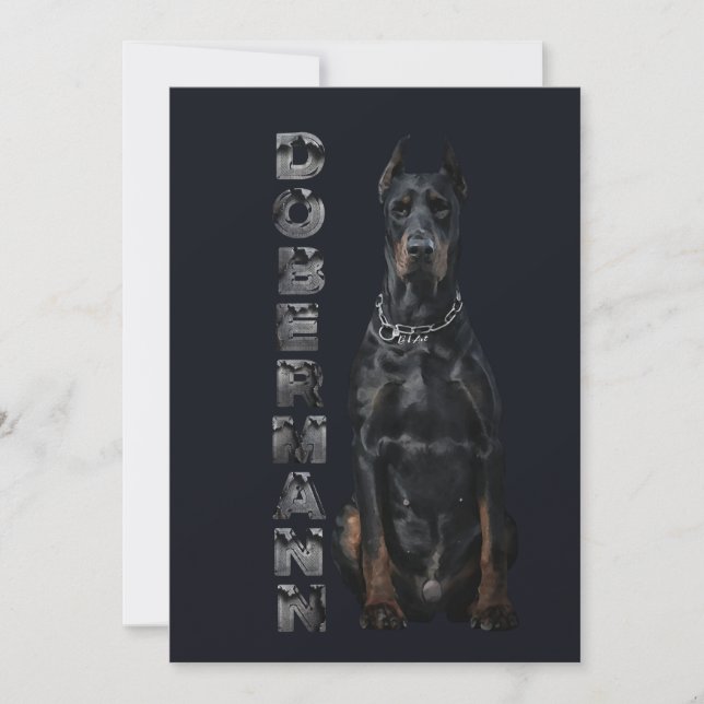 Invitación Doberman Pinscher (Anverso)