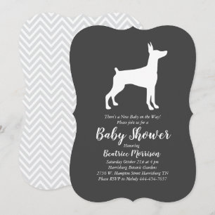 Invitación Doberman Pinscher Baby Shower Sexo neutral