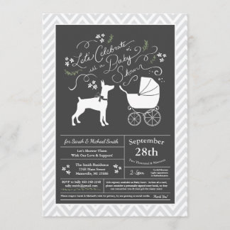Invitación Doberman Pinscher Dog Baby Shower Sexo neutral