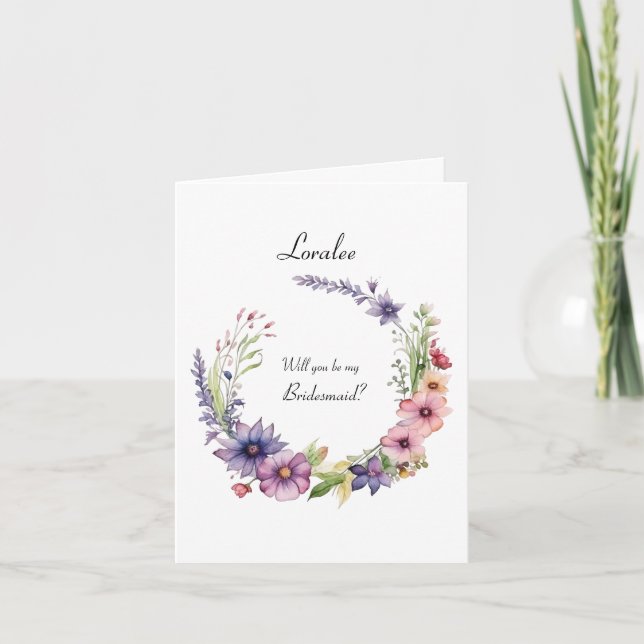 Invitación doblada a propuesta de la dama de honor (Anverso)